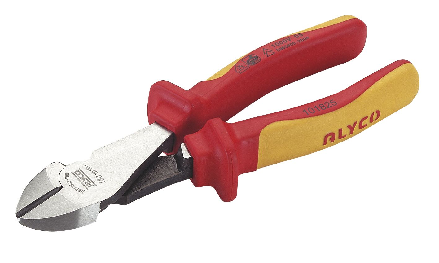 alicate con diseño diagonal y aislamiento, ideal para trabajos eléctricos. Longitud de 200 mm, combina precisión y seguridad en cada corte. Perfecto para electricistas y aficionados.