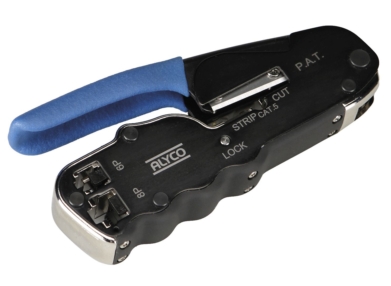 alicate engastador para terminales de red y telefonía. Ideal para realizar conexiones precisas y seguras. Ergonomía elevada para un uso prolongado y cómodo. Perfecto para instaladores.