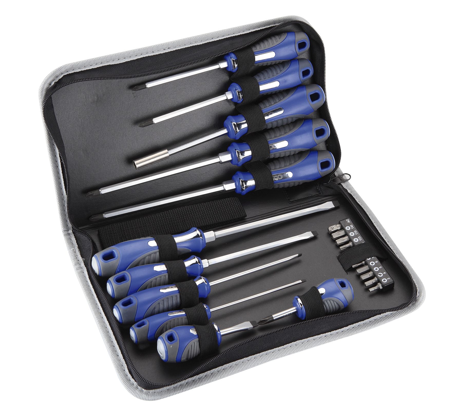 kit de 22 destornilladores de calidad superior, perfectos para reparaciones. Incluye una bolsa de nylon para fácil transporte y organización. Ideales para el hogar o el trabajo.