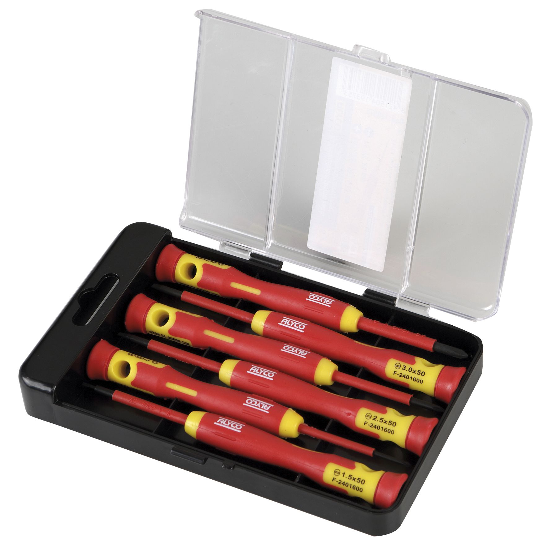 juego de 6 destornilladores de precisión aislados, ideales para trabajos eléctricos y mecánicos. Garantizan seguridad y calidad en cada uso. ¡Actualiza tu equipo de herramientas!