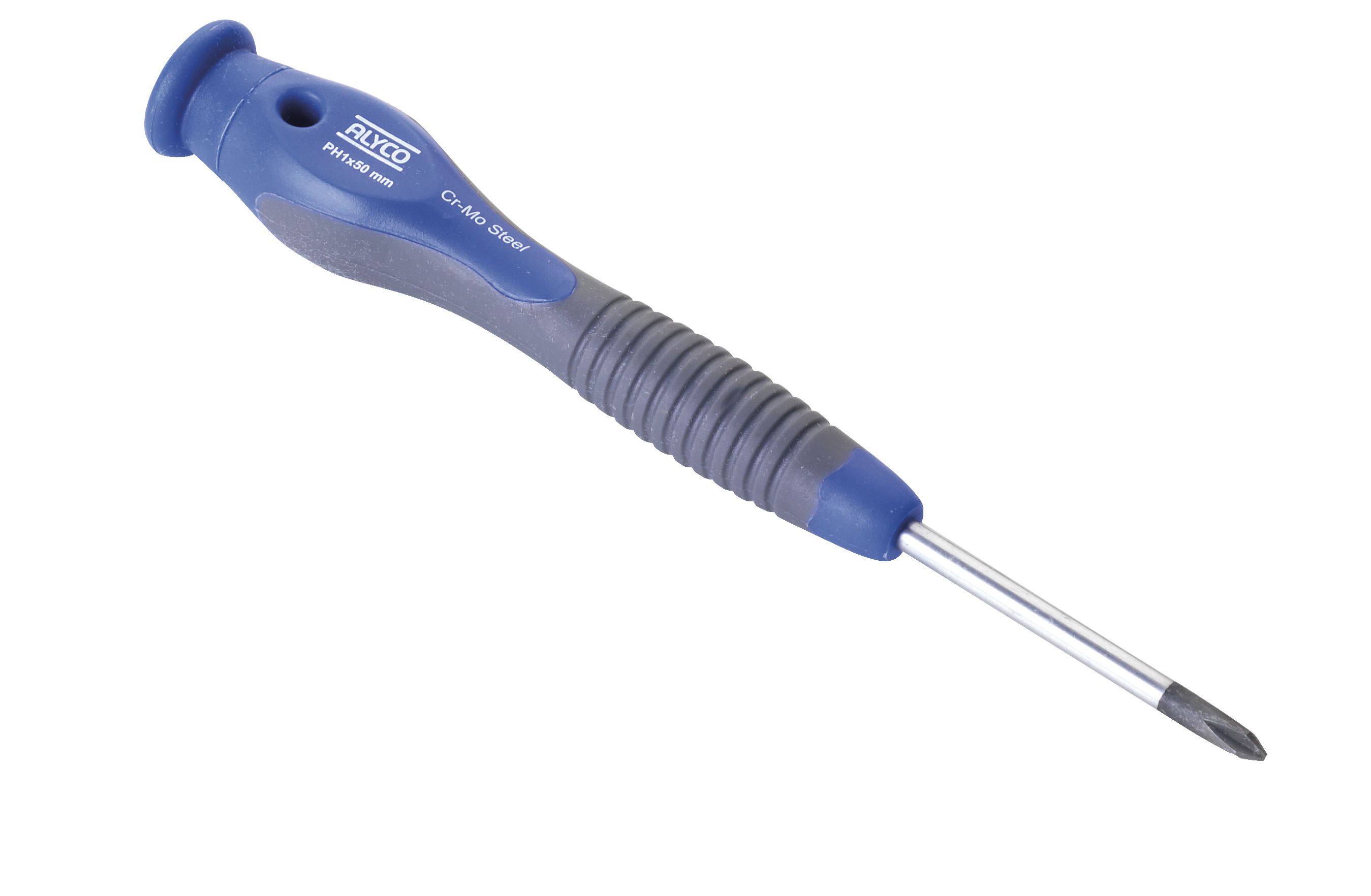 destornillador de precisión con boca PH1, ideal para trabajos finos. Su medida de 50 mm permite un agarre cómodo y efectivo, perfecto para electrónica y reparaciones delicadas.