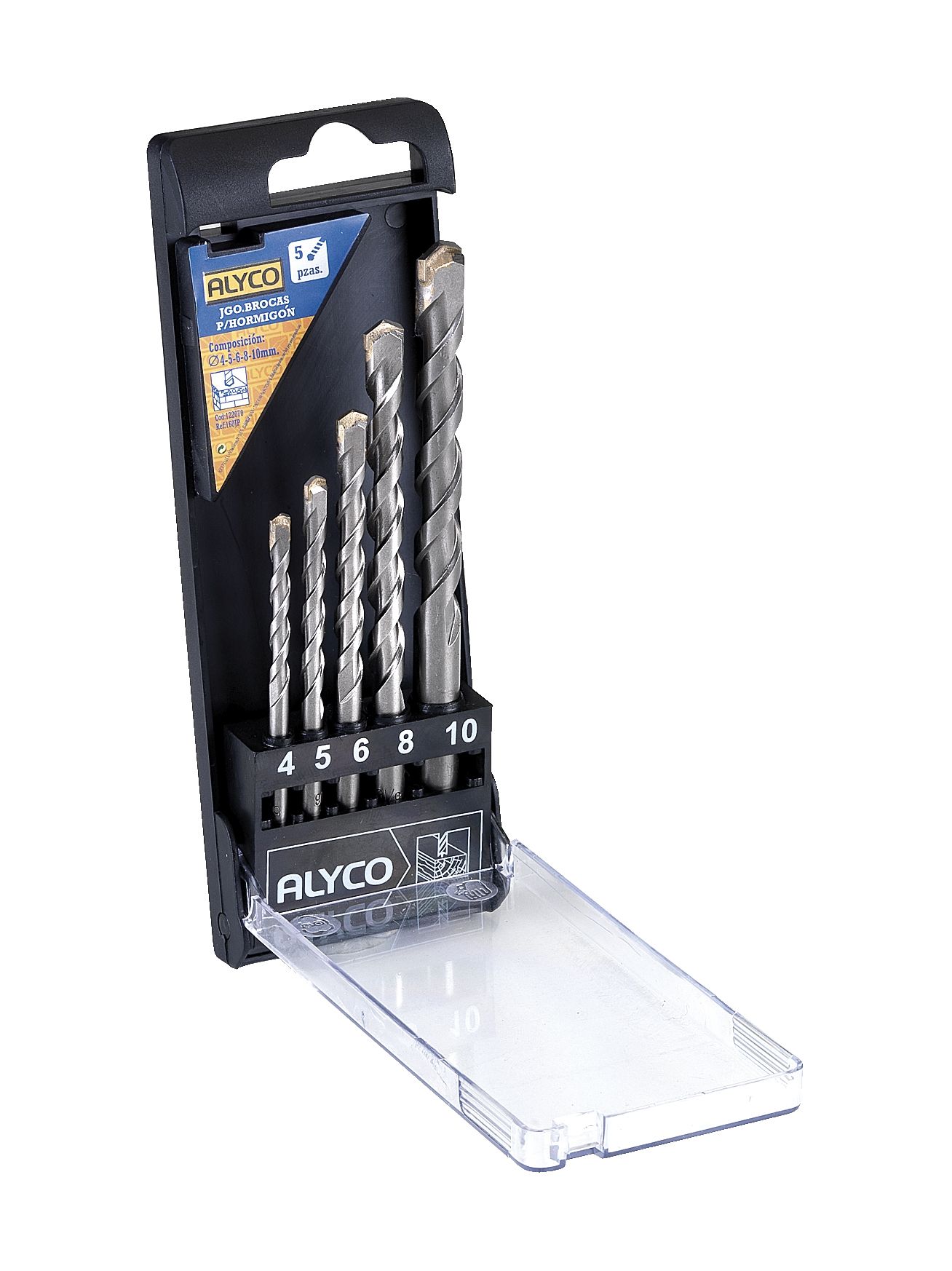 jUEGO 5 BROCAS M/CILIND HORMIG. C/PLAST.