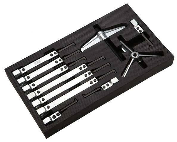 extractor múltiple 2-3 patas, ideal para trabajos de precisión. Ajustable de 25 a 130 mm, facilita la extracción de piezas con rapidez y eficacia. Herramienta esencial para cada taller.