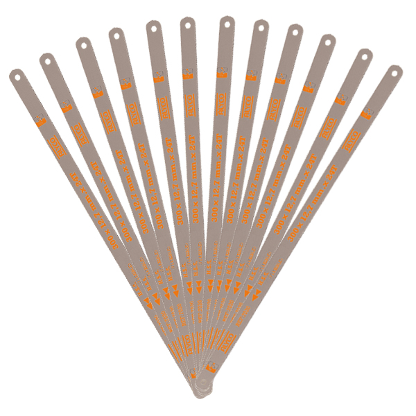 bLISTER 12 HOJ. SIERRA 300MM ALYCO ORANGE: Este conjunto de hojas de sierra de alta calidad asegura cortes precisos y duraderos, ideal para trabajos de carpintería y bricolaje.