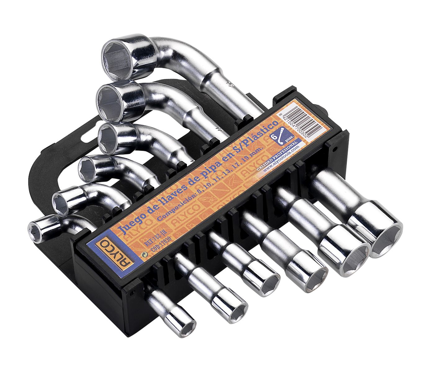 juego de 6 llaves pipa de alta calidad, fabricadas en plástico durable. Perfectas para cualquier proyecto, ofrecen comodidad y eficacia en trabajos de mecánica y mantenimiento.