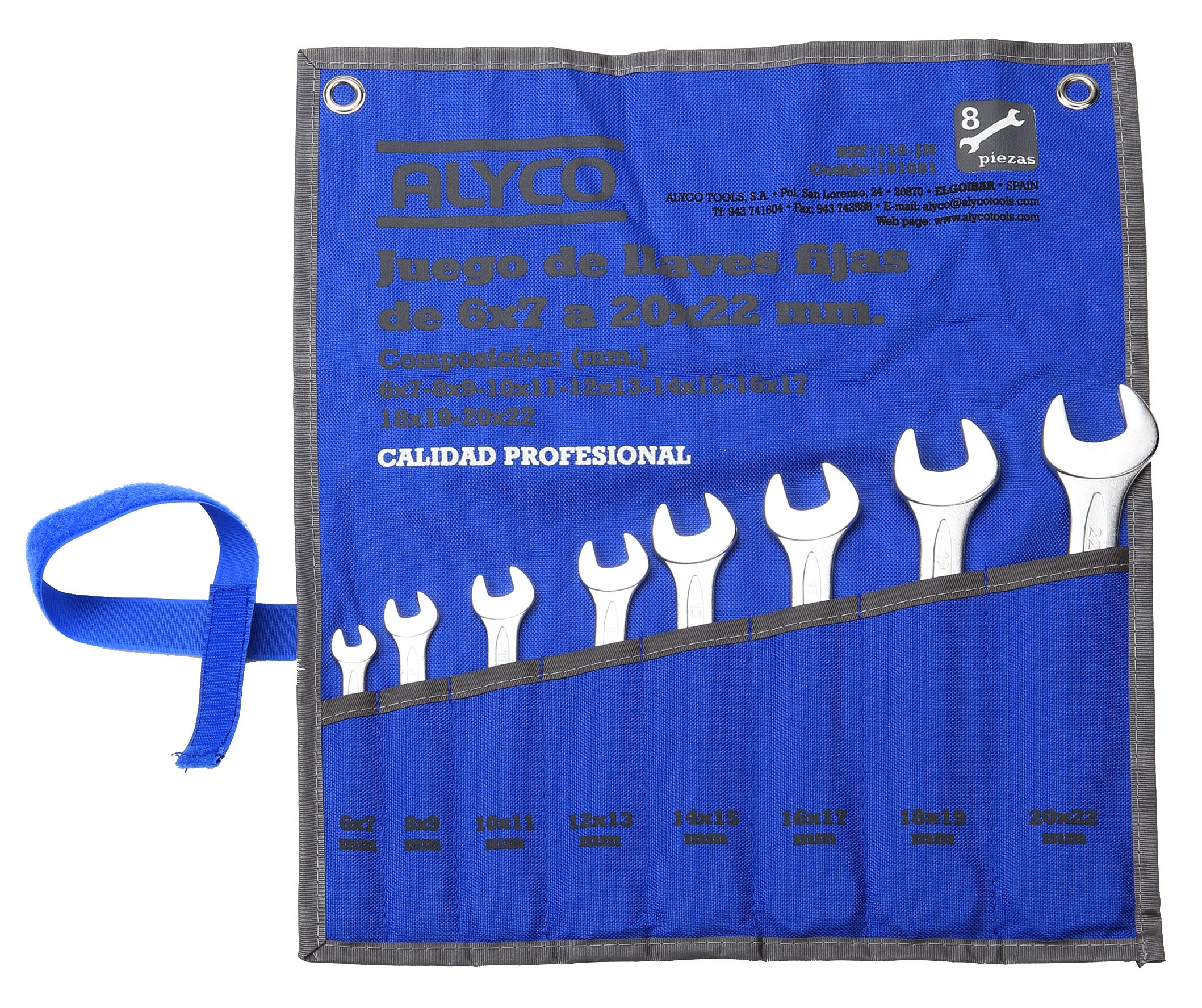 jUEGO 8 LLAVES FIJAS PULGADAS