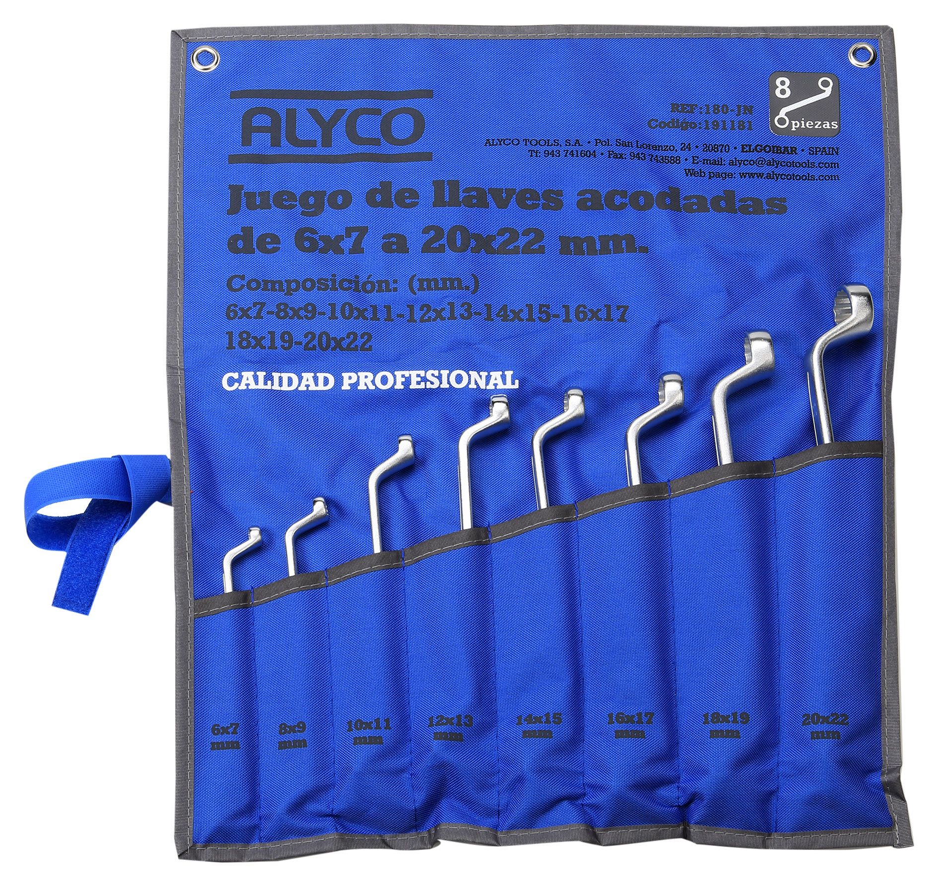 juego de 8 llaves acodadas de 2 bocas, ideales para cualquier tarea mecánica. Su diseño práctico y duradero asegura un ajuste perfecto en tornillos y tuercas. ¡Herramienta esencial!