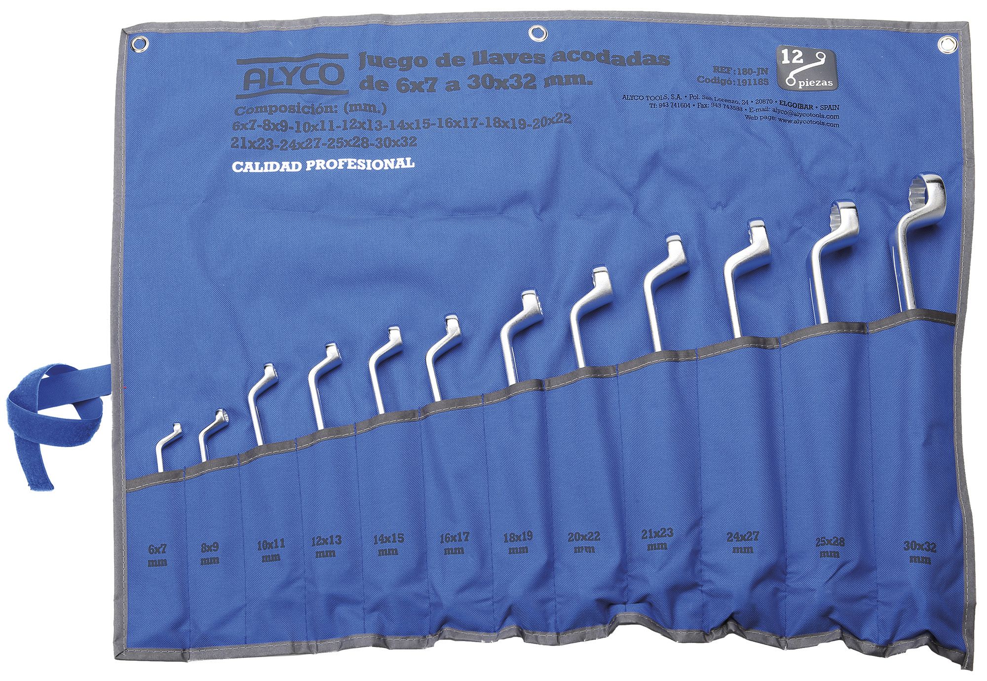 juego de 12 llaves acodadas de 2 bocas, perfectas para acceder a espacios reducidos y realizar reparaciones con precisión. ¡Son un elemento esencial para cualquier caja de herramientas!