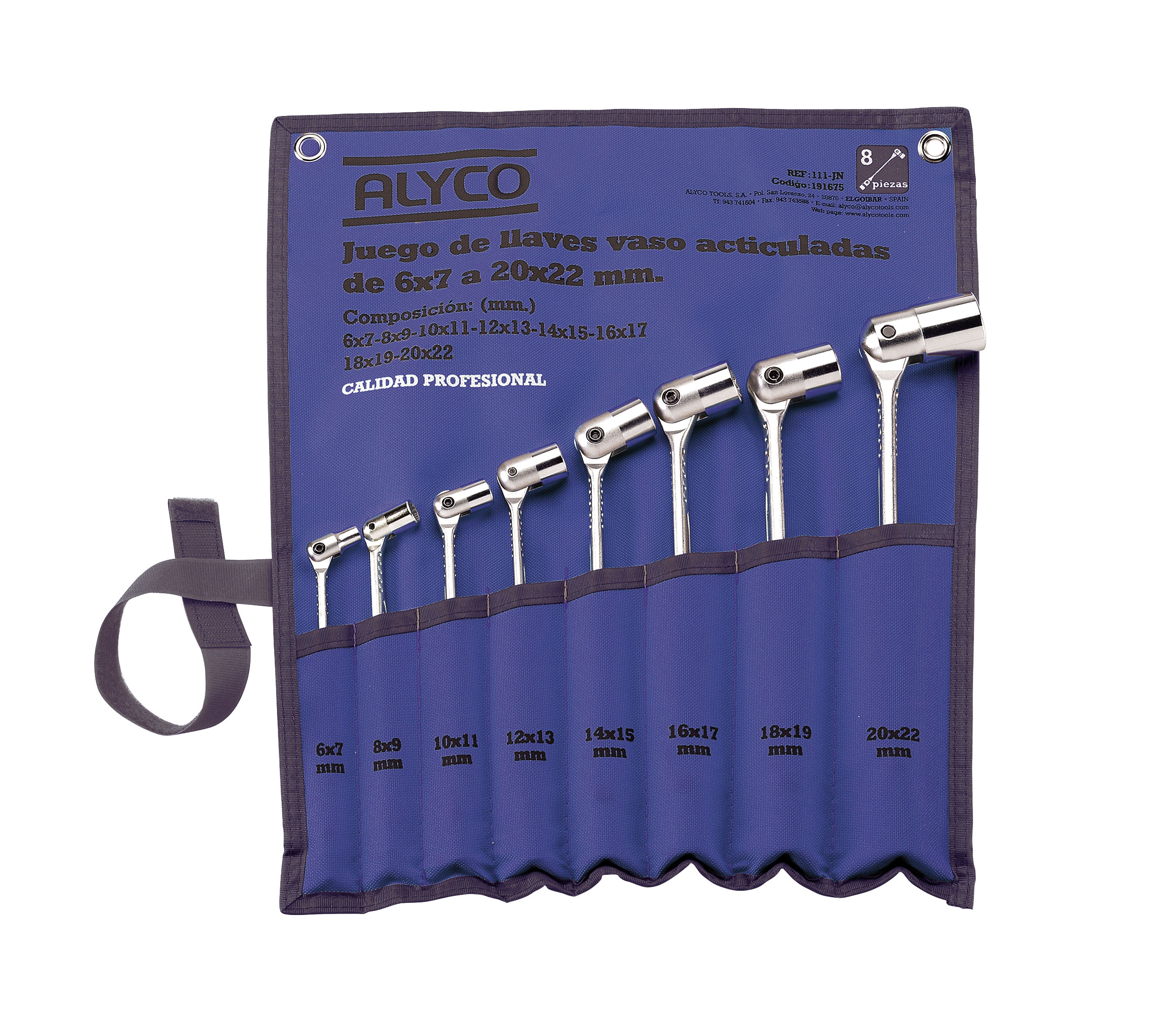 juego de 8 llaves vaso articuladas fabricadas en nylon, ideales para trabajos de precisión. Resistencia y durabilidad garantizadas para tus proyectos. Perfectas para mecánicos y aficionad.