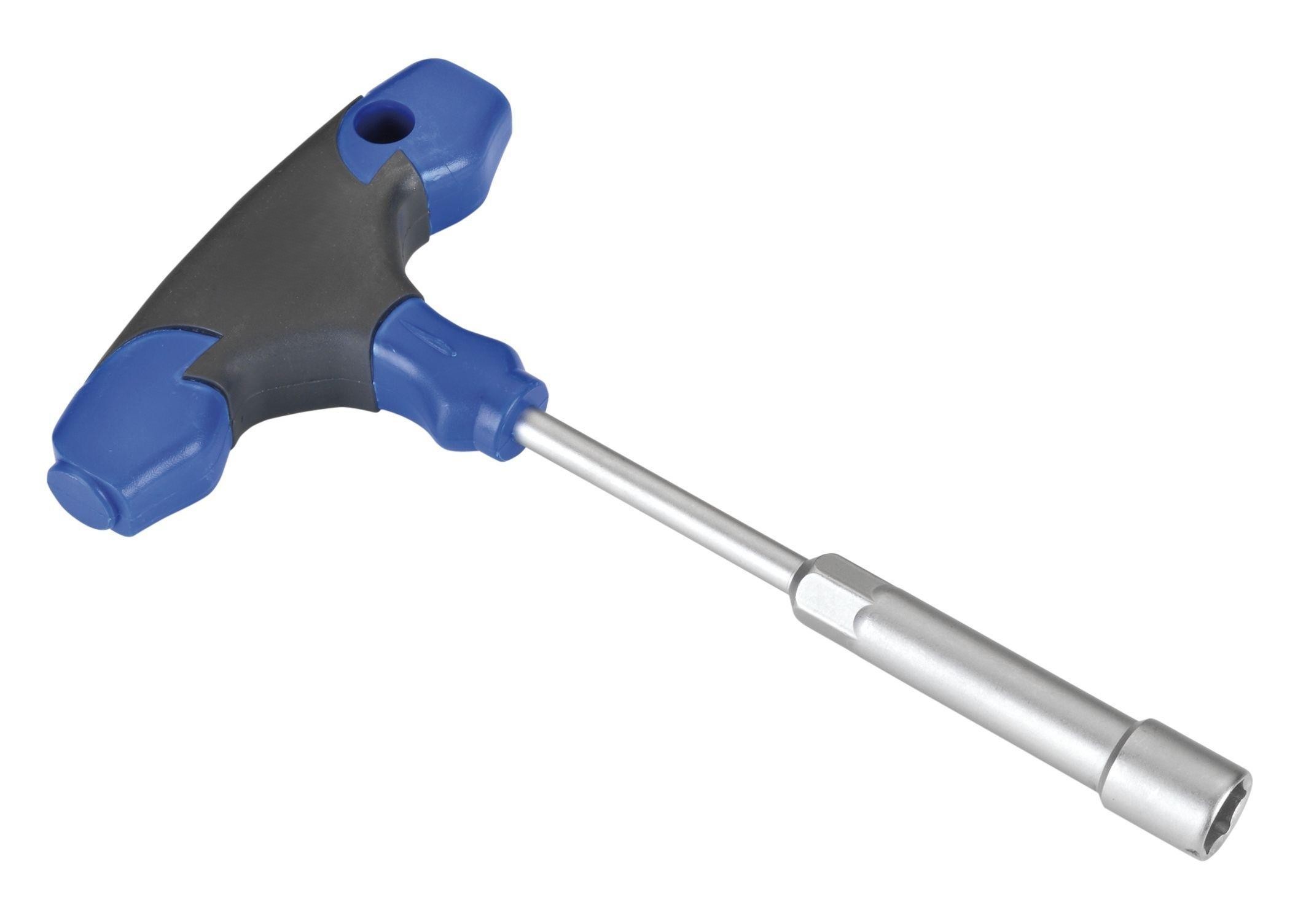 mango en t con vaso hexagonal, largo 10 mm, ideal para aplicaciones en construcción y trabajos de bricolaje.