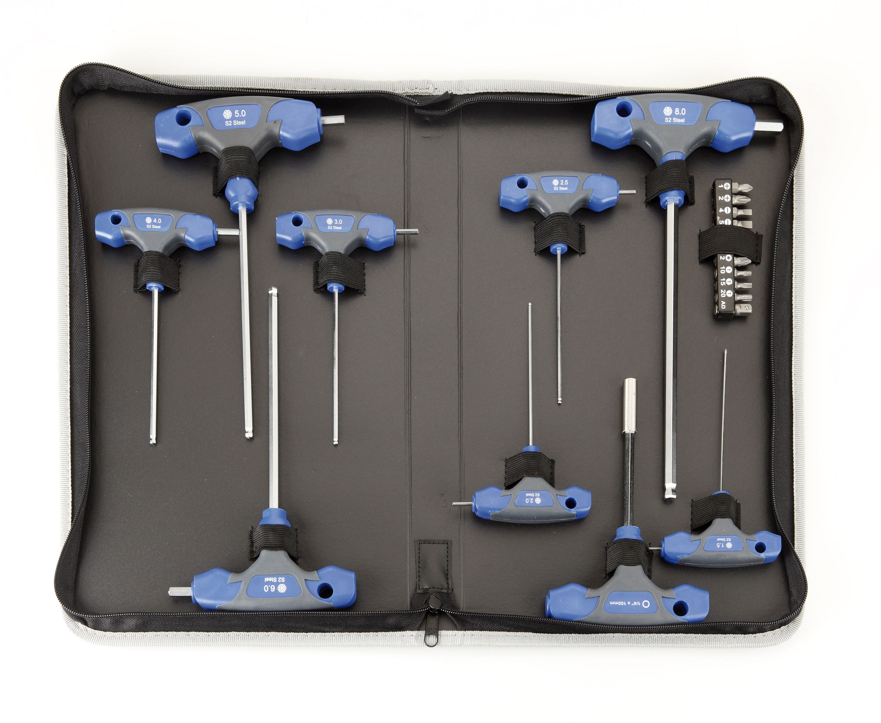 juego de 20 piezas con mangos en T y 10 puntas intercambiables. Ideal para cualquier tarea, ofrece versatilidad y comodidad en tus proyectos de bricolaje y reparación.