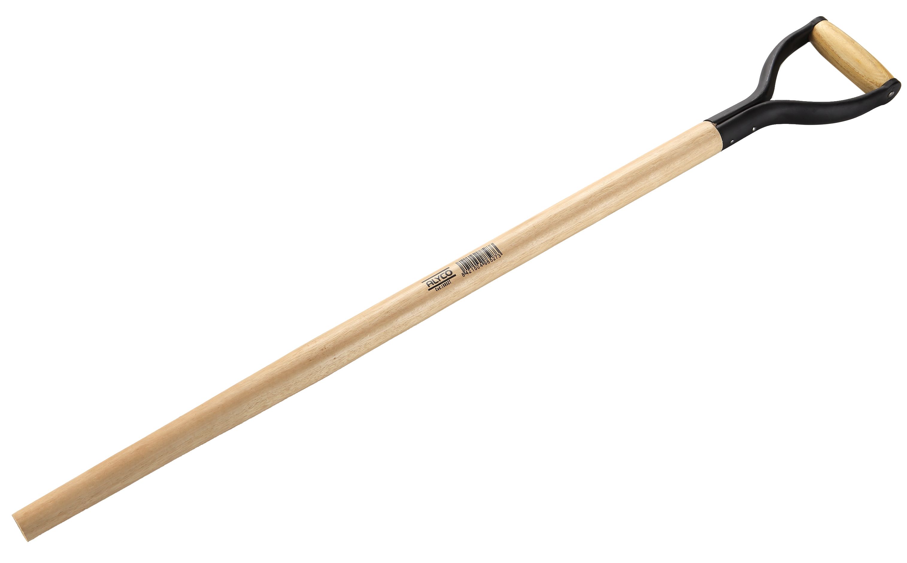 mango de madera con anilla para horca, 38x900 mm. Resistente y ergonómico, perfecto para labores agrícolas y actividades exigentes al aire libre. Durable y funcional para trabajos pesados.