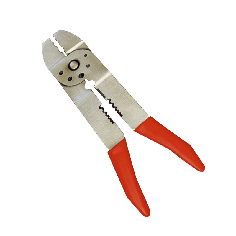 prensador de terminales de 200 mm de alta calidad, ideal para crimpar conectores en cableado eléctrico. Su diseño ergonómico asegura un uso cómodo y preciso, perfecto para profesionales.