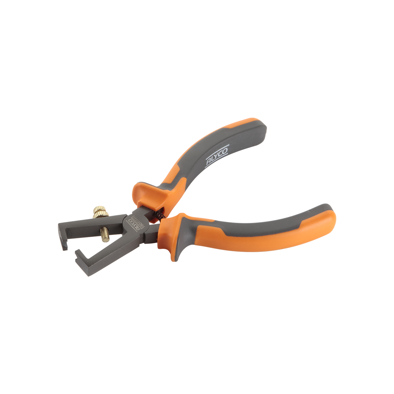 alicate pelacables Alyco Orange de 160 mm, perfecto para electricistas y aficionados al bricolaje. Su diseño ergonómico y durabilidad aseguran un rendimiento preciso y eficiente.