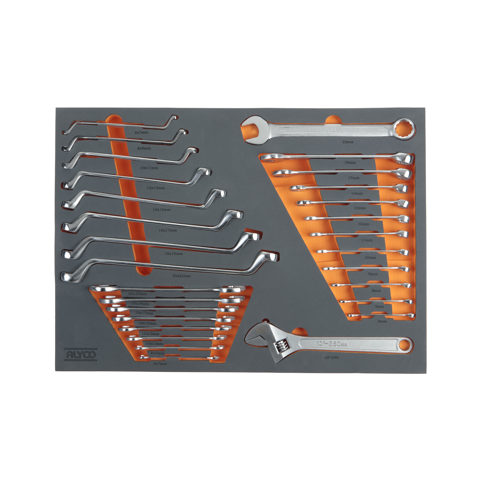 bandeja de espuma con llaves acodadas estrella, ideal para organizar herramientas y piezas pequeñas. Perfecta para talleres y mantenimiento, ¡mantén todo en orden y a la mano!