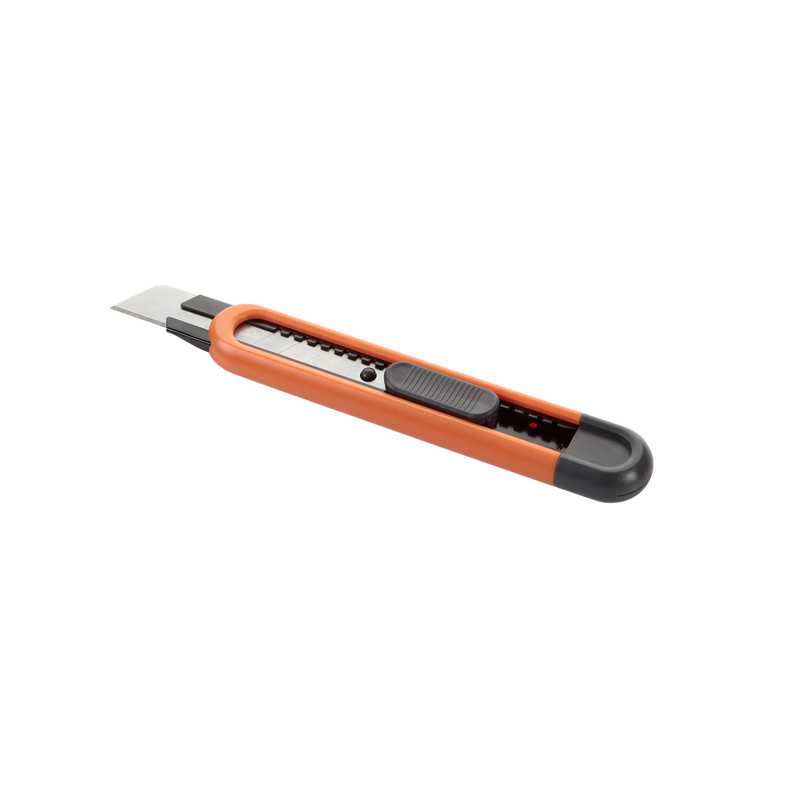 cúter de 18 mm con robusto cuerpo de ABS, ideal para manualidades y bricolaje. Proporciona cortes precisos y duraderos, con diseño ergonómico en naranja para mayor comodidad y control.