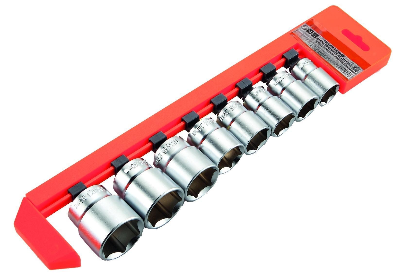 regleta de 8 vasos 1/2'' con rango de 19-32 mm, ideal para instalaciones eléctricas y conexiones seguras.