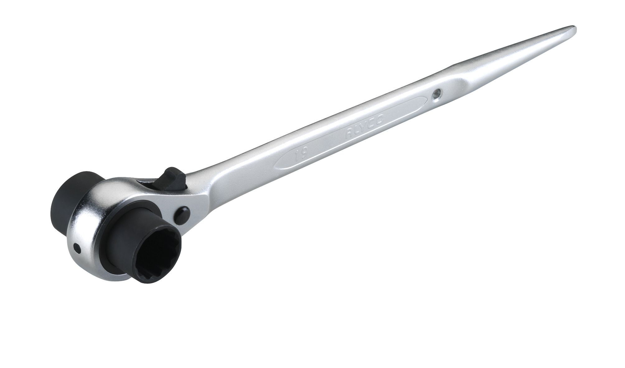 llave de carraca para andamios 19x22 mm: herramienta duradera ideal para trabajos en altura. Su diseño ergonómico asegura un agarre firme, ofreciendo comodidad y mejorando tu rendimiento.