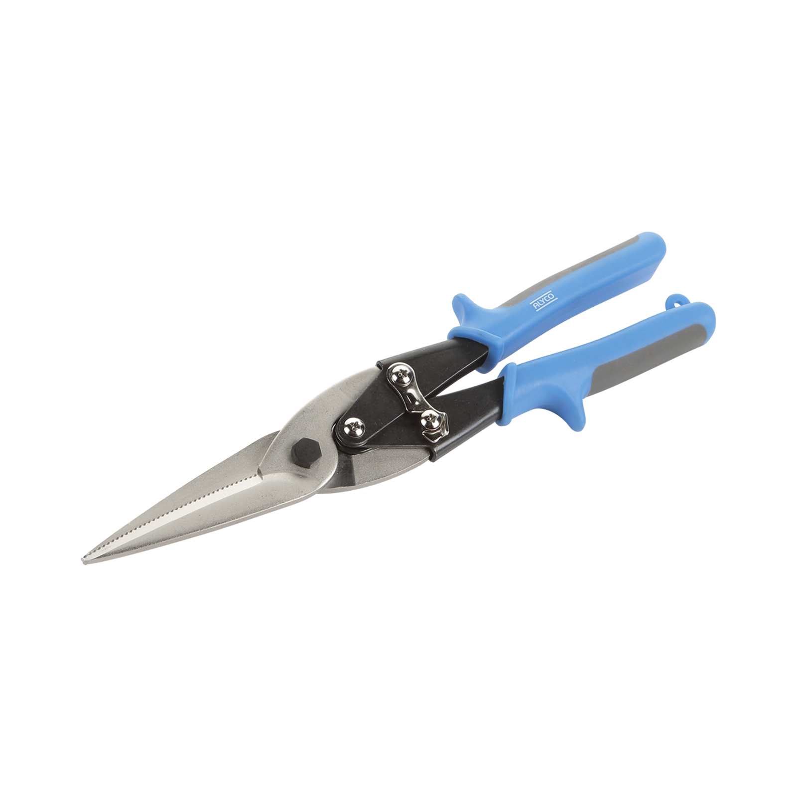 tijera cortachapa de 300 mm con largas cuchillas rectas, perfecta para cortes precisos en chapa. Ideal para profesionales que buscan calidad, durabilidad y alto rendimiento.