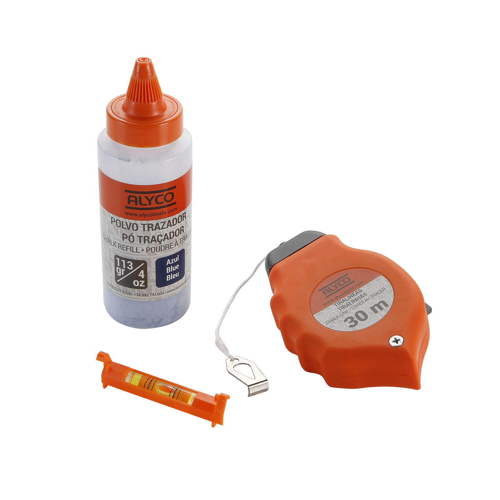 jGO TIRALINEAS+POLVO+NIVEL ALYCO ORANGE