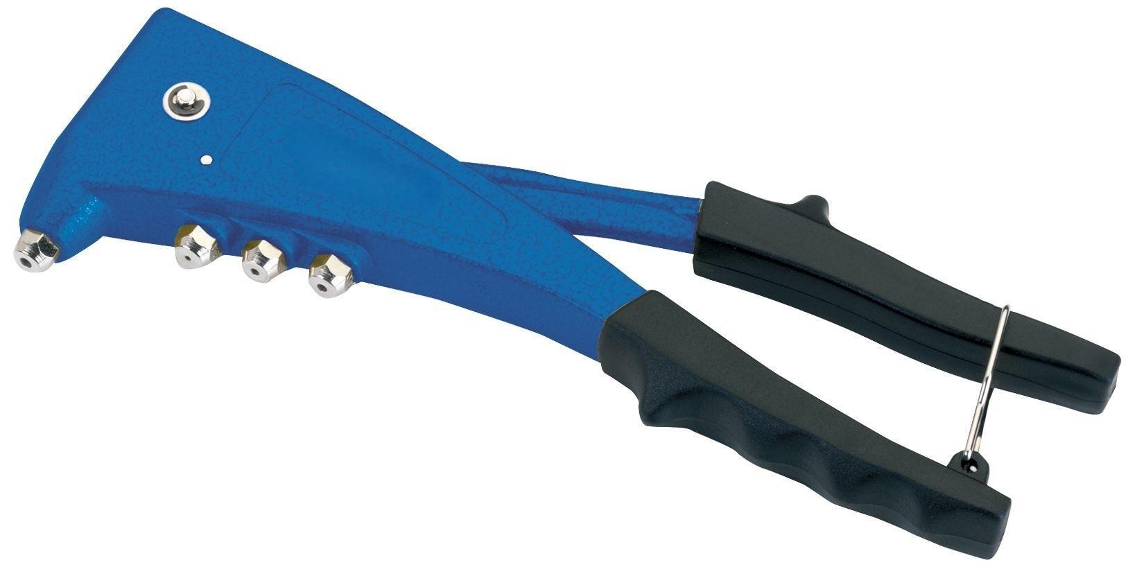 juego de remachadora con remaches y arandela, ideal para unir piezas metálicas y reparar objetos.