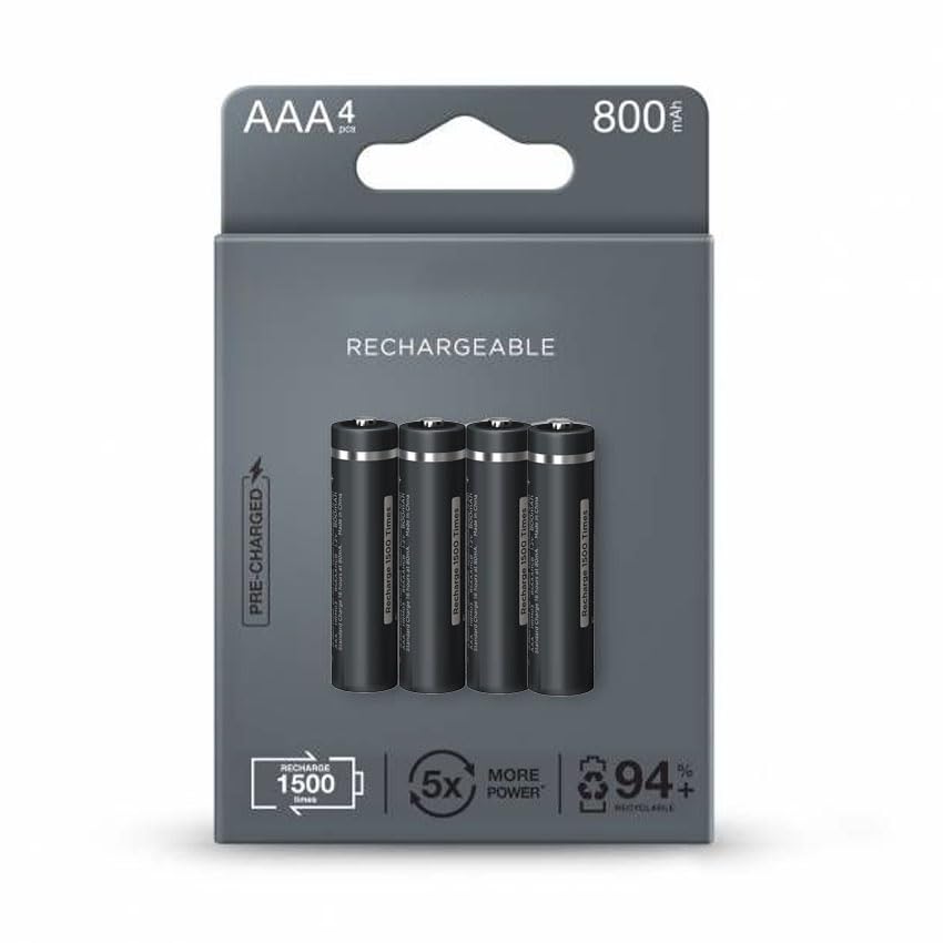 pila Recargable Pro AAA de 850 mAh precargadas de fábrica, Blister 4 Pilas