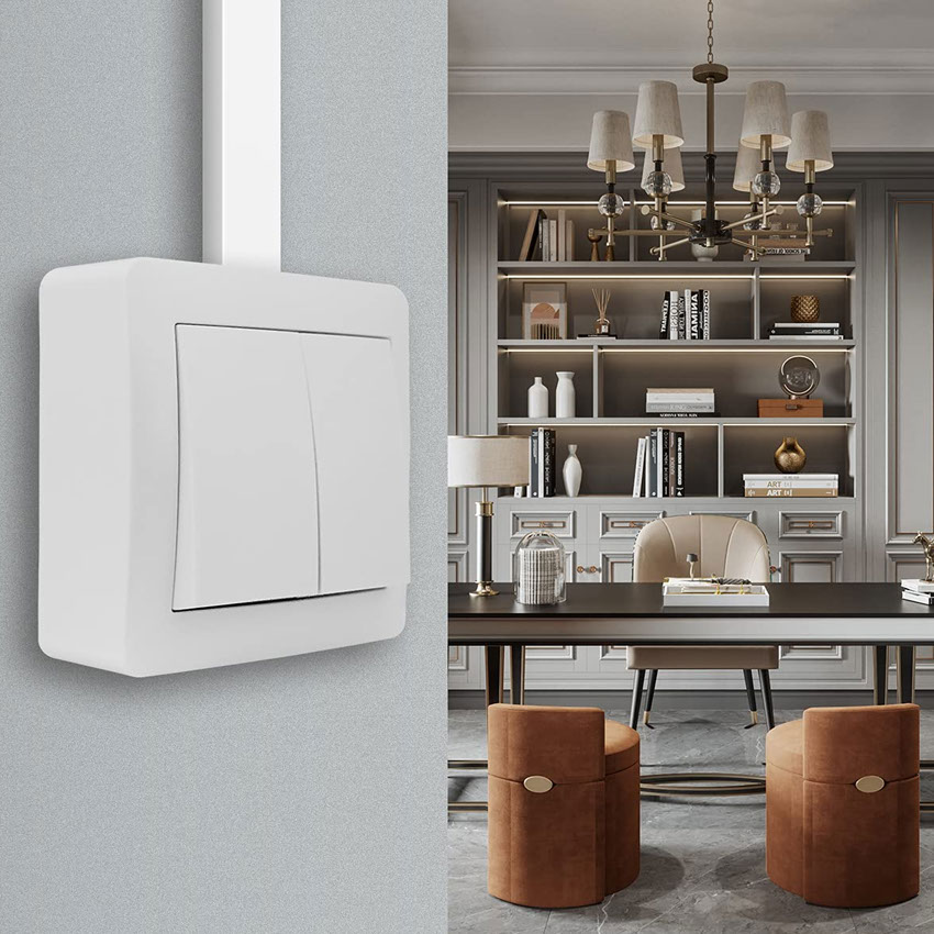 mecanismos eléctricosSerie Mural de superficieMUR12U DOBLE CONMUTADOR DE SUPERFICIE SERIE MURAL