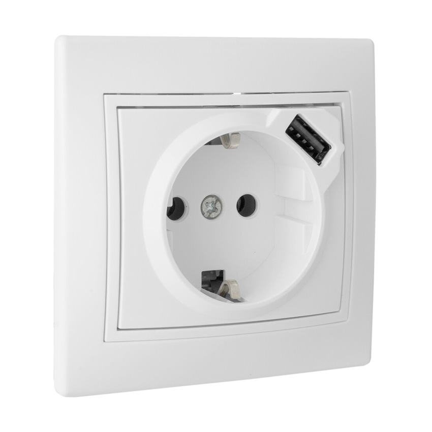 mecanismos eléctricosSerie EuropaERP60USBU BASE SCHUKO CON USB BLANCA SERIE EUROPA
