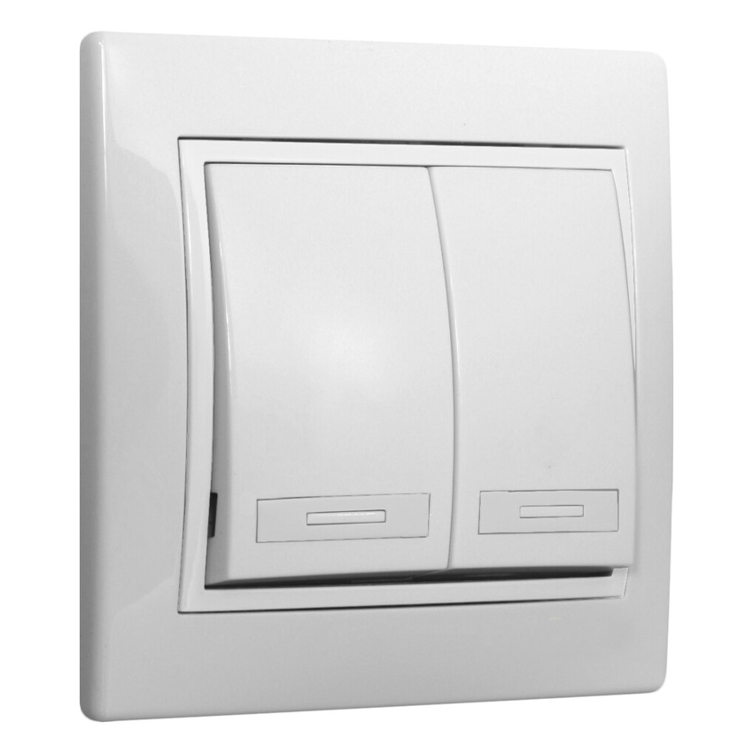 mecanismos eléctricosSerie EuropaERP12U DOBLE INTERRUPTOR-CONMUTADOR BLANCO EUROPA