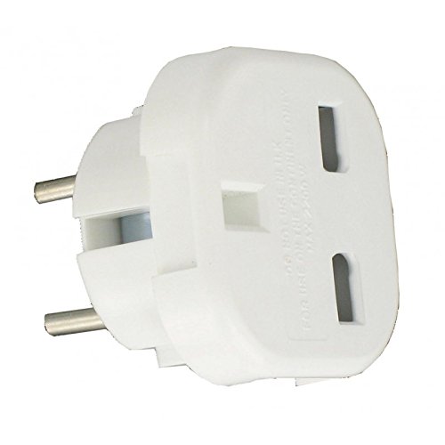 adaptador de clavija Schuko a inglesa 13A, ideal para conectar dispositivos europeos en el Reino Unido. Diseñado para una conexión segura y duradera. Perfecto para viajes y uso diario.