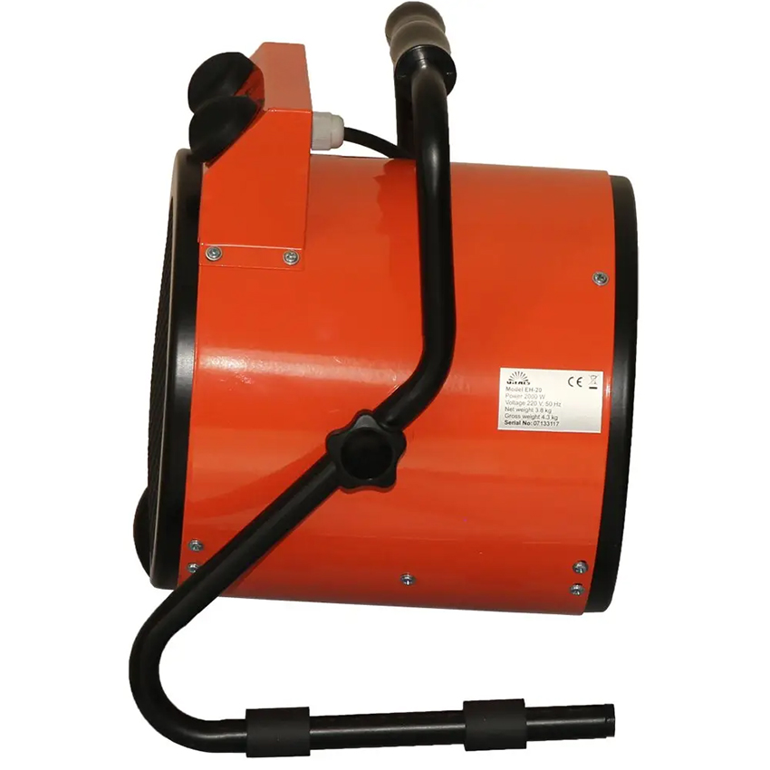 calefactor industrial, calefactor 3000w, calefactor naranja 220-240 v, con asa de transporte