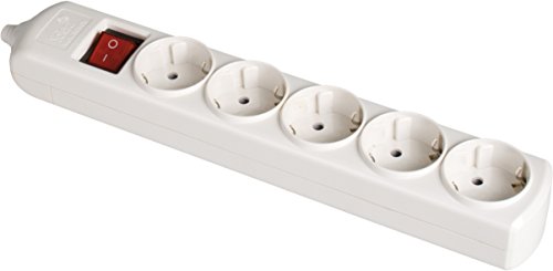 base bipolar de 5 tomas con T/TL 10/16A 250V en color blanco, incluye interruptor luminoso para mayor comodidad y seguridad en tu hogar u oficina. Modelo 8005IL.