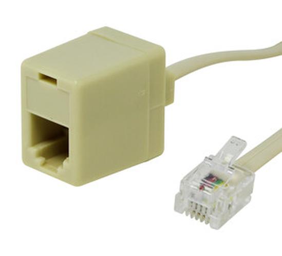 extensor telefónico de 5.50 metros en sofisticado color marfil. Perfecto para alargar la conexión de tus dispositivos con comodidad y elegancia, asegurando una señal óptima y continua.