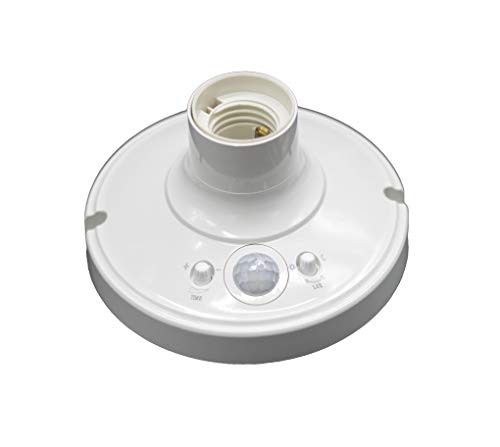 base portalámparas E27 con sensor infrarrojo, ideal para iluminar automáticamente según la presencia de personas. Ahorra energía y proporciona confort en tu hogar. Fácil instalación.