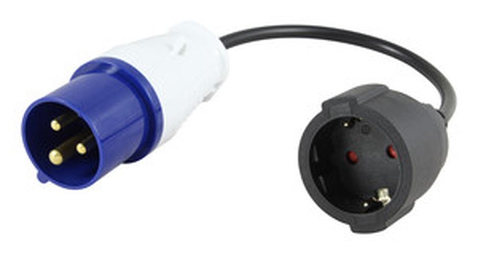  Adaptador Industrial – Macho CETAC a Hembra schuko con Cable de 1 Metro