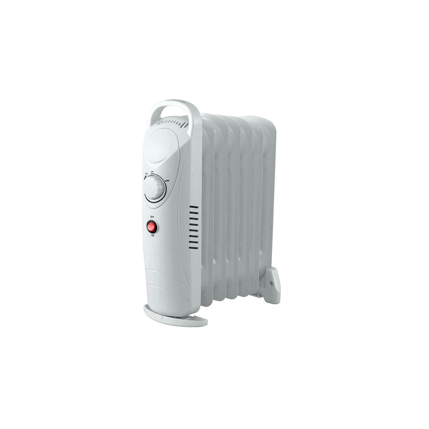 radiador de aceite portátil de 7 elementos, termostato regulable, 700w, 37 x 27,5 cm, radiador blanco con luz indicadora