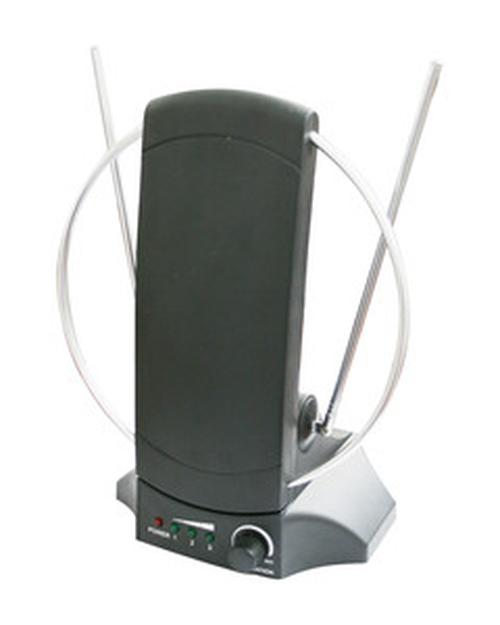 antena interior de TV con amplificador.