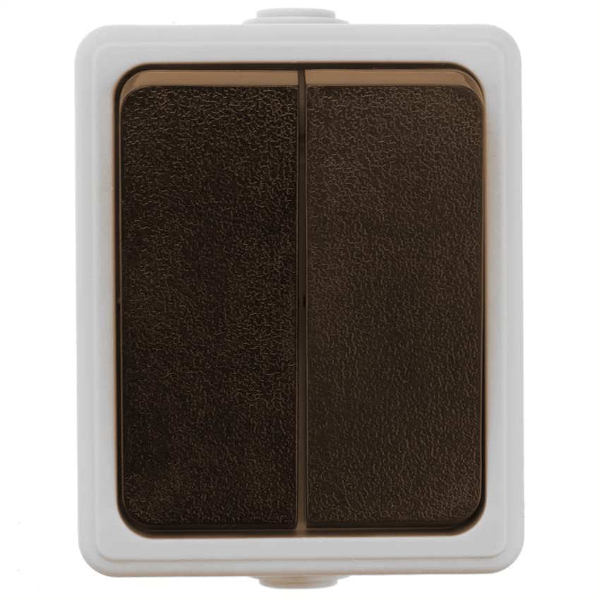 doble interruptor estanco: ideal para exteriores y ambientes húmedos. Su diseño robusto y sellado garantiza durabilidad y seguridad. Perfecto para controlar la luz en cualquier espacio.
