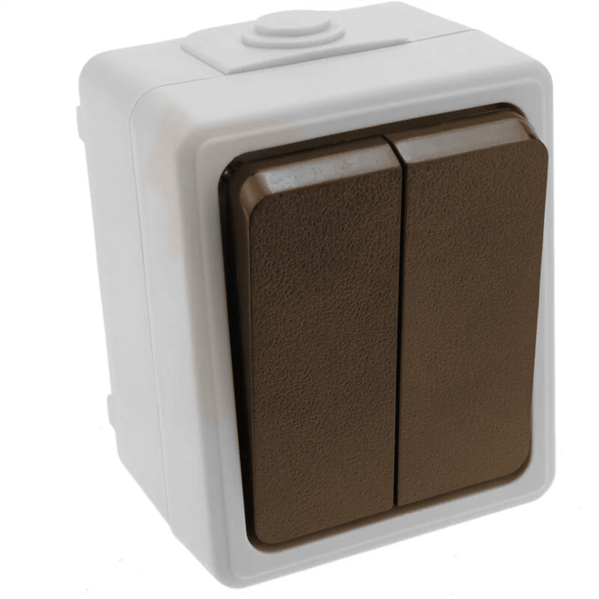 doble interruptor estanco: ideal para exteriores y ambientes húmedos. Su diseño robusto y sellado garantiza durabilidad y seguridad. Perfecto para controlar la luz en cualquier espacio.