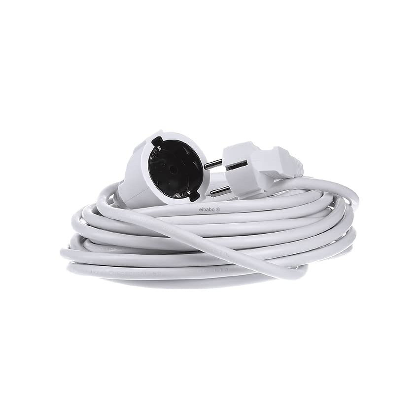 cable alargador alemán 3G, con una sección de 1,5 mm² y longitud de 5 m, ideal para tus necesidades eléctricas. Su color blanco aporta elegancia y versatilidad. Perfecto para el hogar.