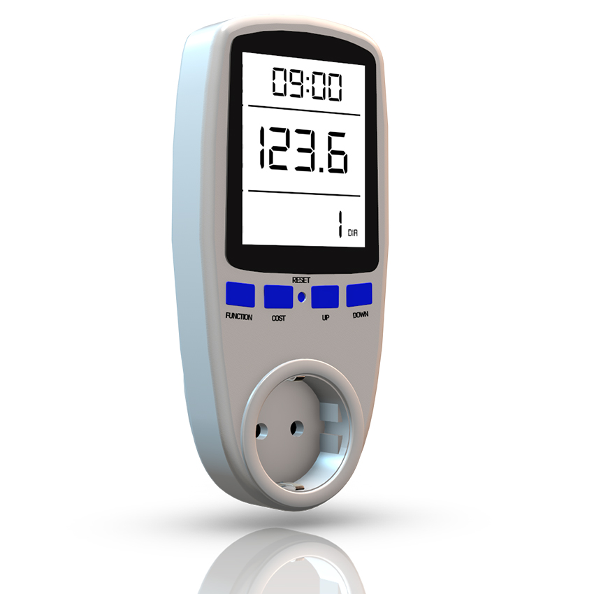 medidor de Consumo de Energía, Monitor de Electricidad Recargable con Pantalla LCD Retroiluminada, Medidor de Consumo Eléctrico con Protección contra Sobrecarga, Reduzca el costo de Electricidad