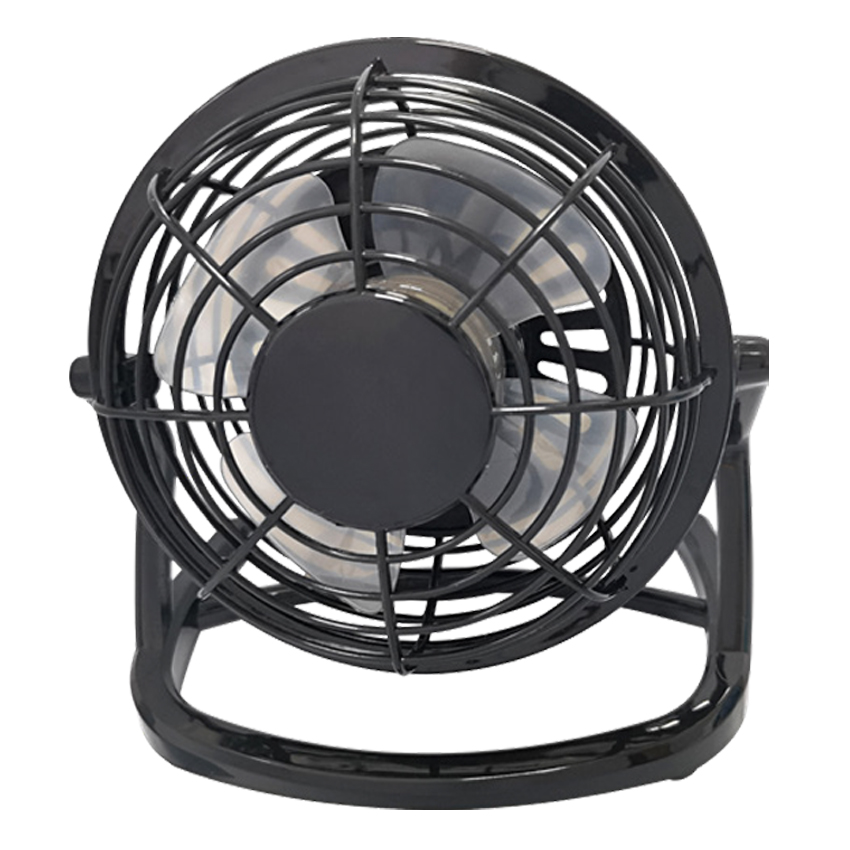  Mini ventilador de sobremesa negro, mini ventilador 2,5W 5V orientable, ventilador práctico
