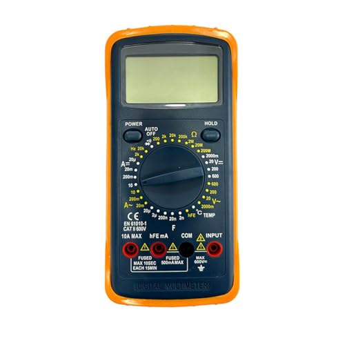 multímetro digital con medidor de frecuencia, ideal para técnicos y apasionados de la electrónica. Mide voltaje, corriente y resistencia con precisión en un solo dispositivo.