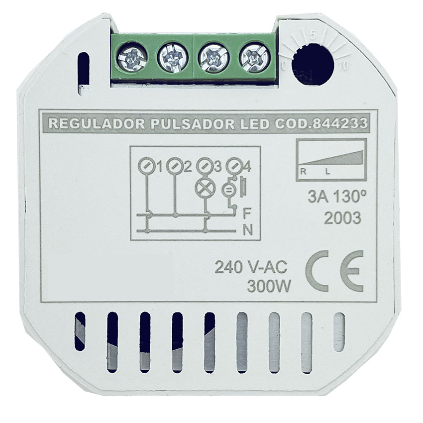  Regulador pulsador led max300W PC+aluminio
