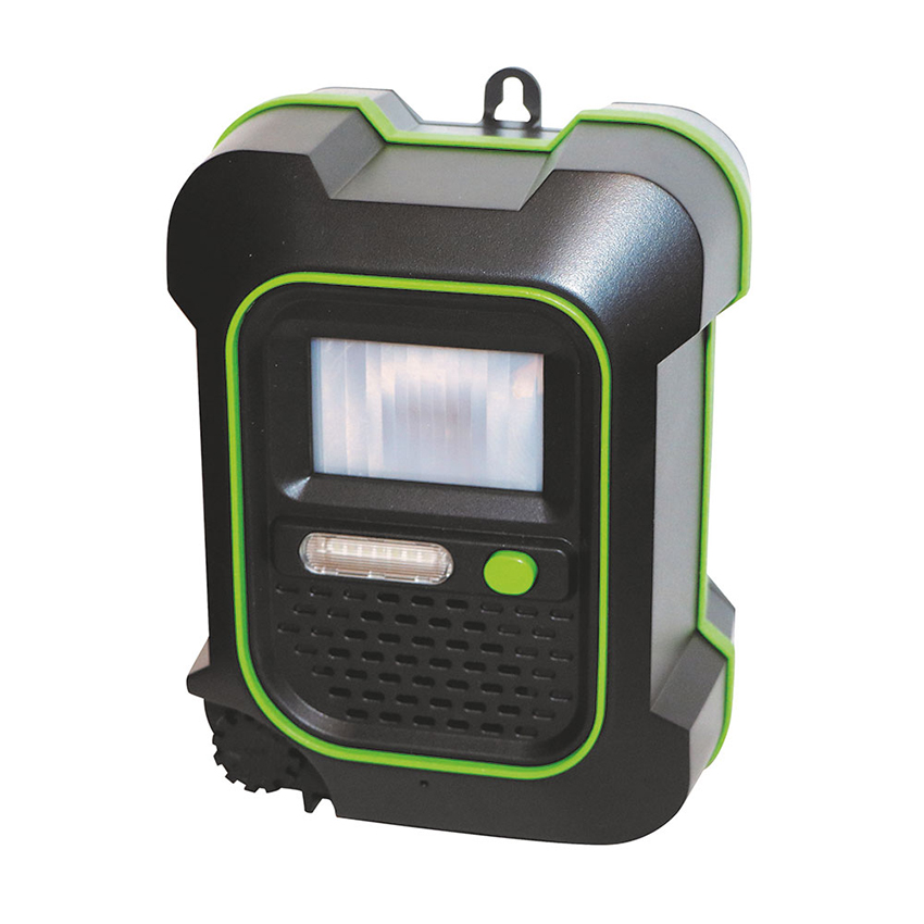 rEPULSOR EXTERIOR CON DESTELLOS: Perfecto para resguardar tu jardín. Su potente luz ahuyenta aves y animales indeseados, asegurando un ambiente seguro y sereno en tus áreas al aire libre.