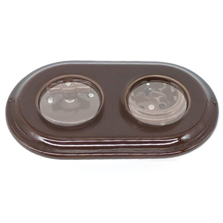 marco doble de empotrar, marco marrón para empotrar, marco para mecanismos