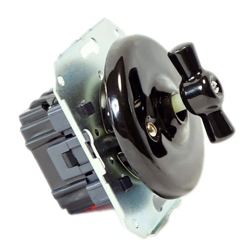 mecanismos eléctricosSerie Porcelana2902000-N CONMUTADOR EMPOTRABLE PORCELANA NEGRA