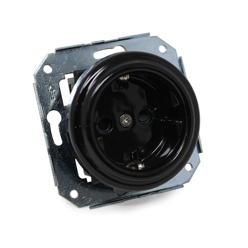 mecanismos eléctricosSerie Porcelana2902001-N BASE EMPOTRABLE PORCELANA NEGRA