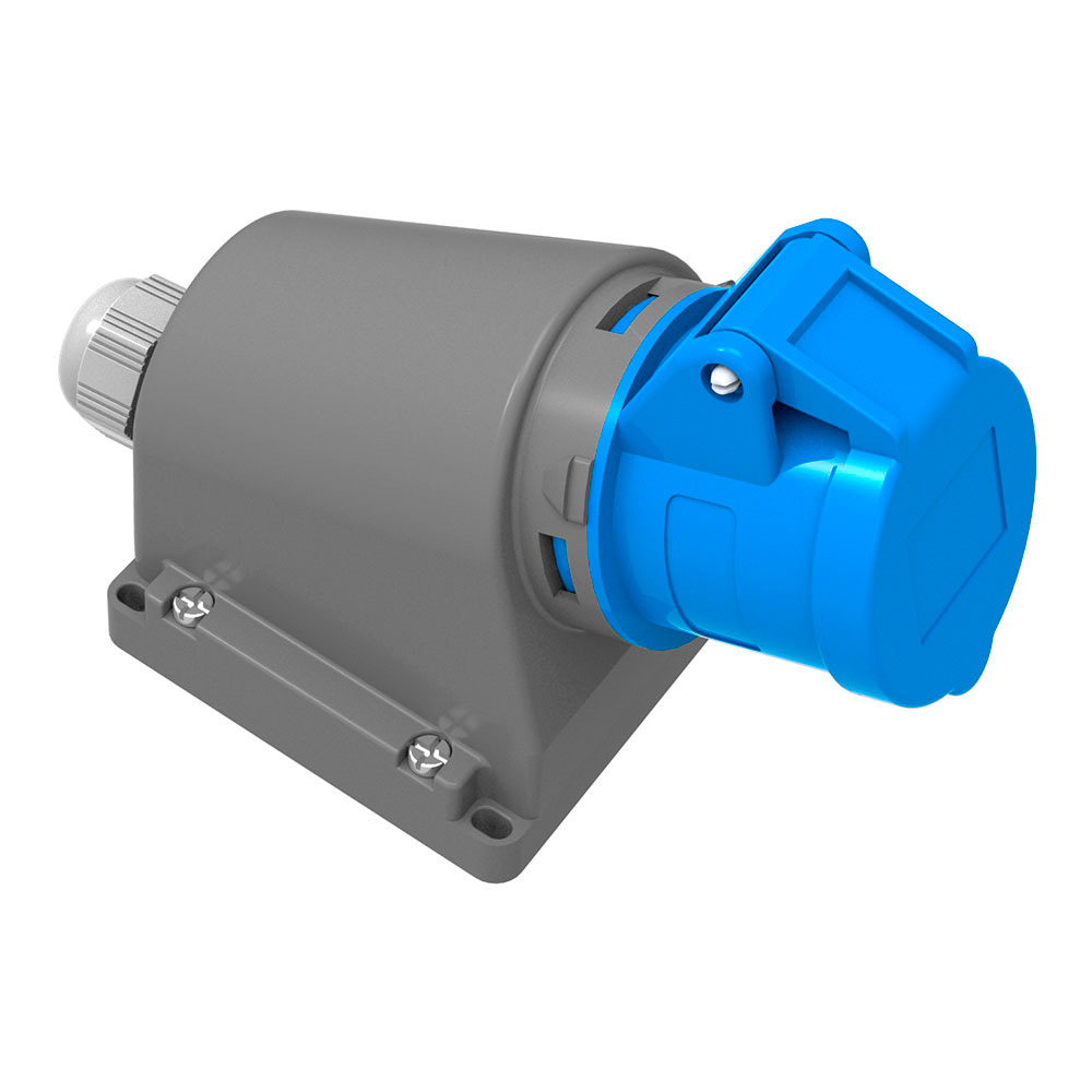 base aérea cetac de superficie, base aérea para conexiones 2p+T, base aérea cetac ip44, azul, 250V