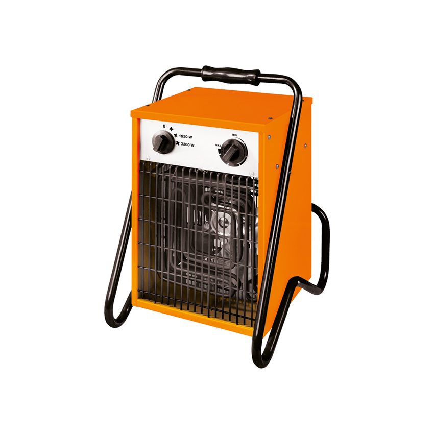 calefactor industrial, calefactor 3300w, calefactor naranja 220-240 v, con asa de transporte